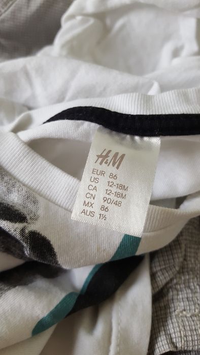 koszulka bluzka spodenki 86 cm spodnie szorty H&M 74-80