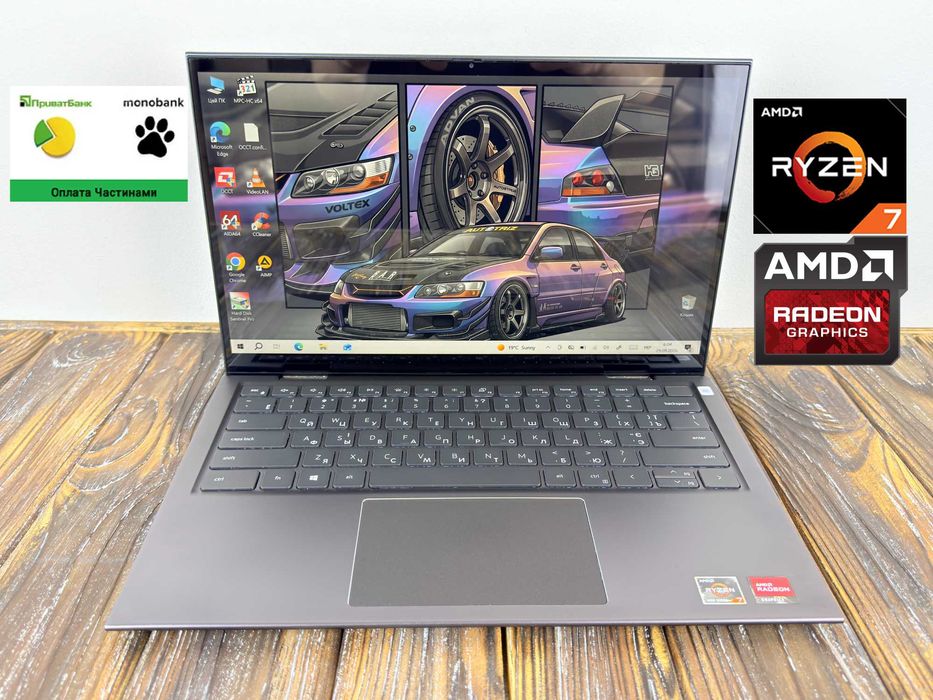 Потужний Ноутбук-Трансформер Dell Inspiron 14 7415 2in1 /Ryzen 7 5700U/SSD 512 GB