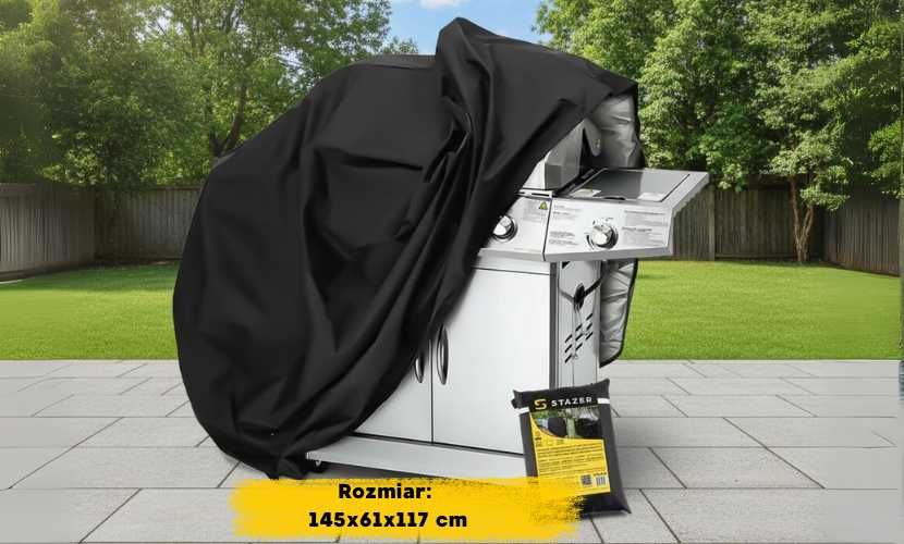 Pokrowiec ochraniacz na grill gazowy Oxford z etui 145x61x117 cm NOWY