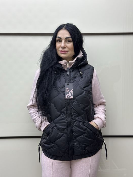 Жіноча жилетка + капюшон | жилетка великих розмірів | опт/роздріб