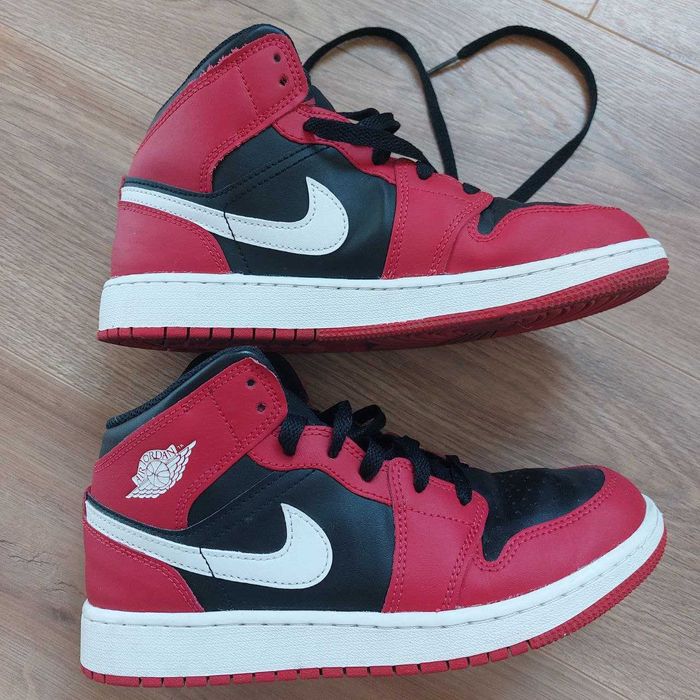 Nike Air Jordan 1 Mid GS rozm. 38 | czerwono-czarne