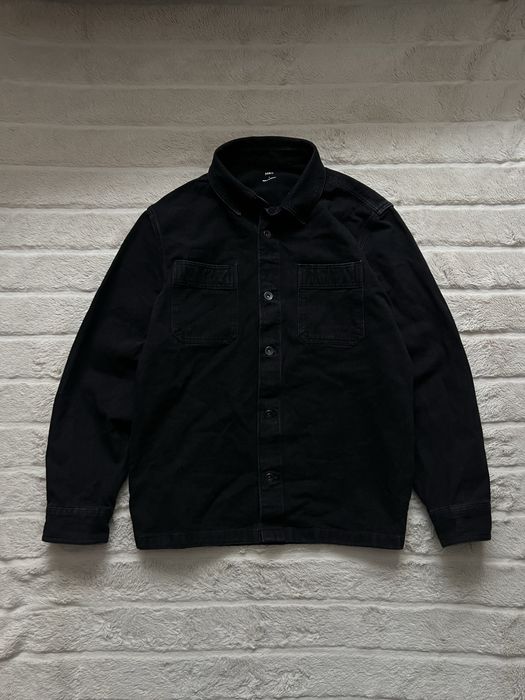 M&S (L) Man’s Overshirt zara Jeans чоловіча овершот сорочка чорна гудз