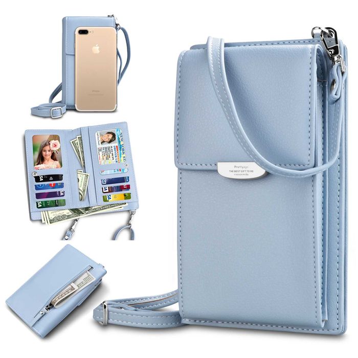 DF19 Damski Portfel Na Telefon Mała Kopertówka Etui Pojemna 3w1