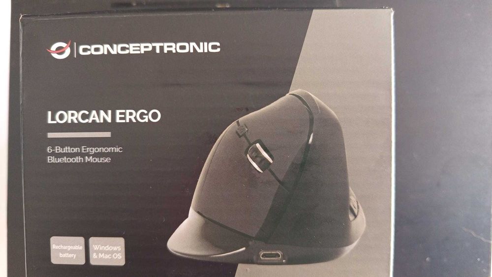 Conceptronic Lorcan Ergonómico Vertical Bluetooth Preto