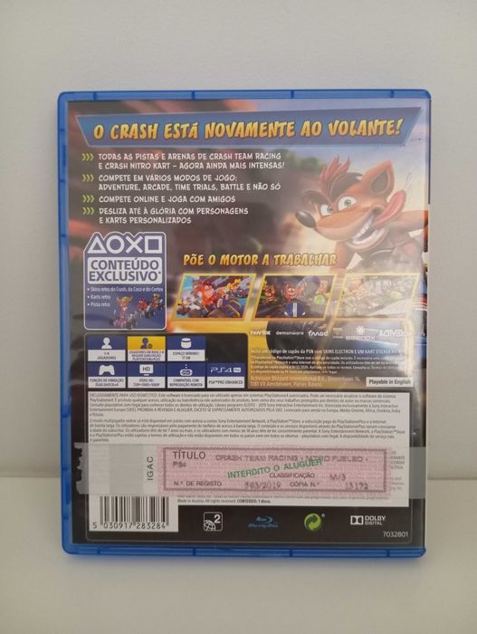 CTR Crash Team Racing nitro fueled, PS4 PlayStation 4 (retomo jogos)