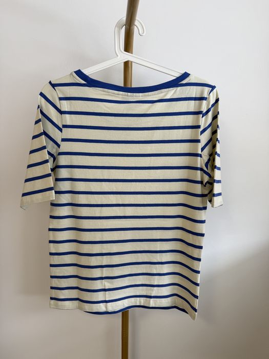 Moraj t-shirt damski paski niebieski bawełna XL