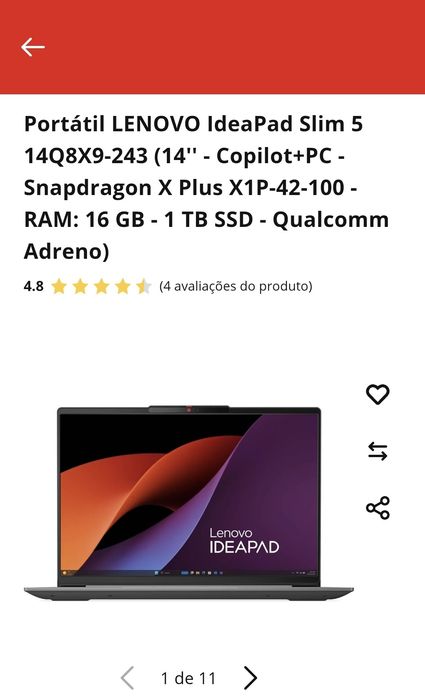 Portátil Lenovo Ideapad Slim 5 14Q8X9