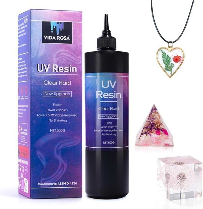 500 g Resina UV transparente tipo duro nova fórmula