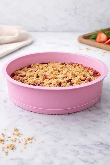 Круглая силиконовая форма для выпечки 25,5 х 6 см, с рифлёным дном