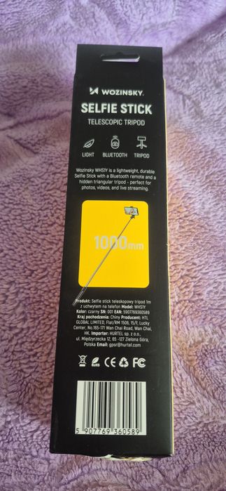Kijek do selfie 1m statyw na telefon kamerę  TRIPOD uchwyt pilot bluetooth