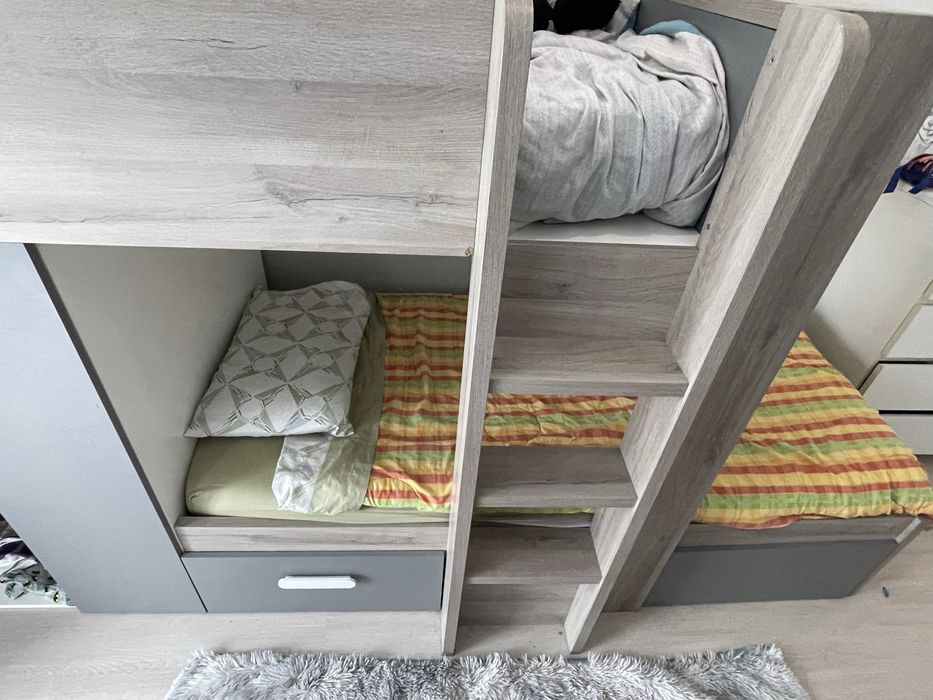 Beliche infantil com arrumação – 2 camas 90x190 cm