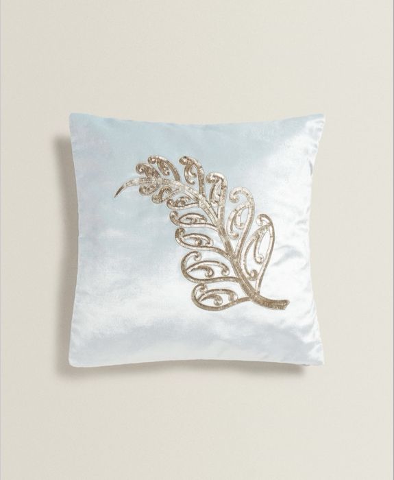 Capa De Almofada Veludo Folha Zara Home NOVO