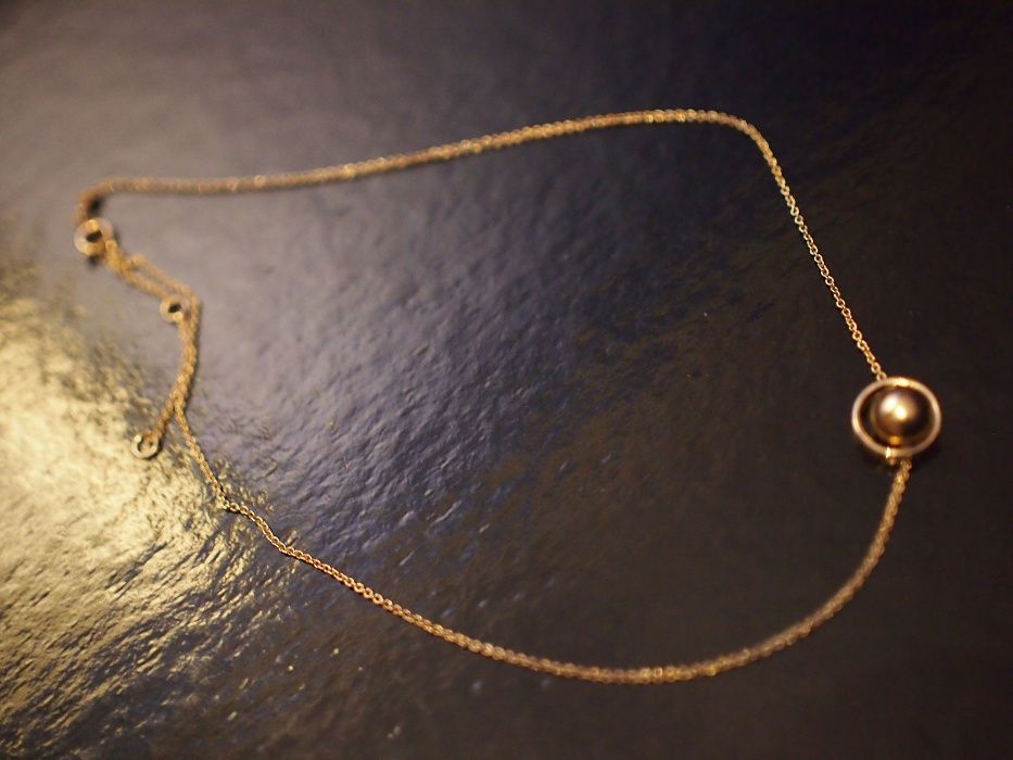 Conjunto de Anel e Fio com bolas dourado