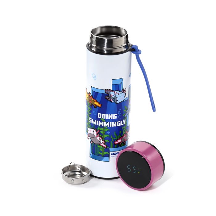 Bidon 450Ml Minecraft Axolotl Z Termometrem Bot344. Puckator. Nowy Produkt