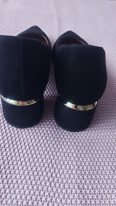 Buty czółenka skóra zamsz
