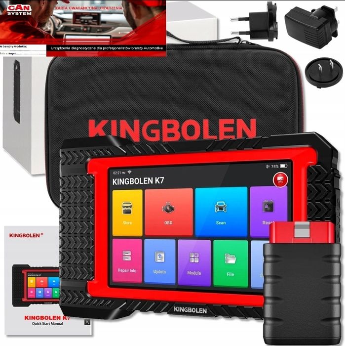 Skaner OBD2 OBD II 2 - KINGBOLEN K7 tester diagnostyczny komputer dożywotnia aktualizacja PL 2026 NIE LAUNCH AUTEL THINKCAR THINKSCAN K8 interfejs