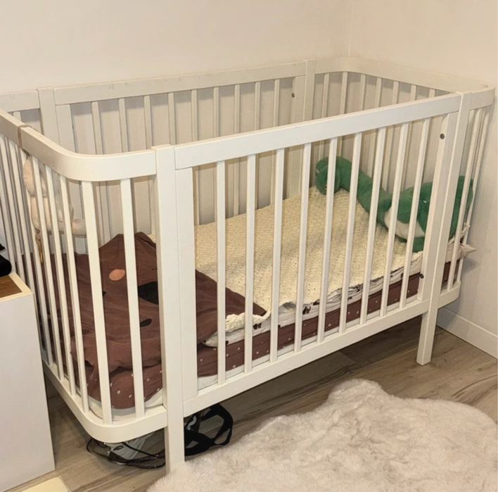 Lóżeczko Klara z barierką 120*60 cm + materac