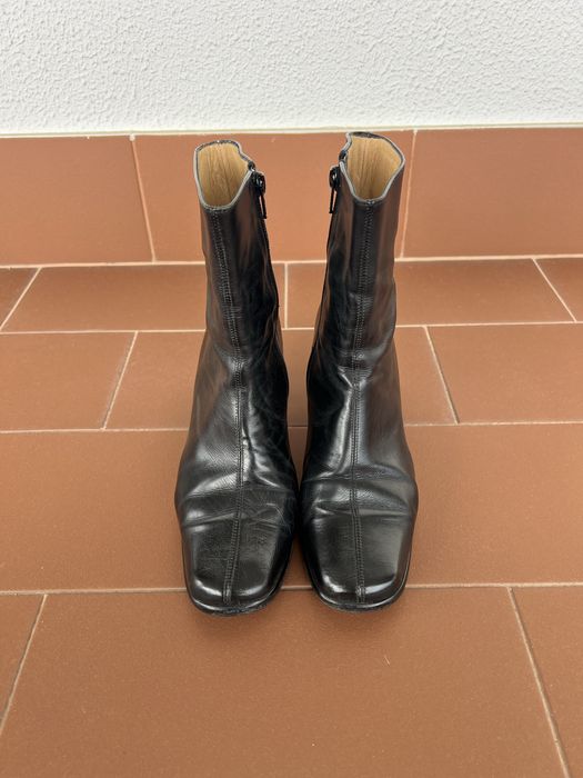 Botas pretas de pele tam. 37 1/2