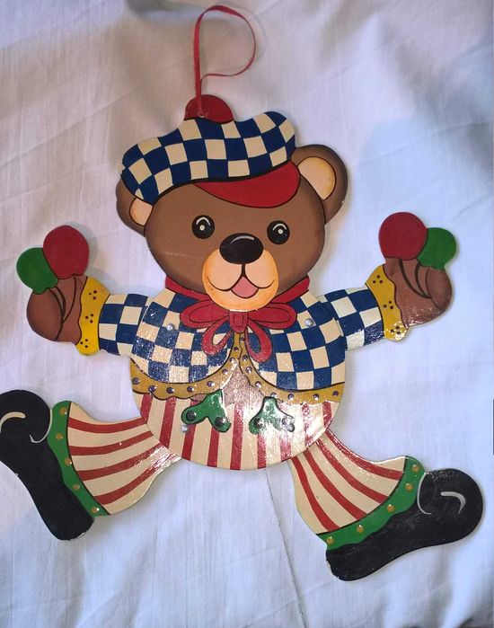 Zegar Polly i Miś Zawieszka do Pokoju Dziecięcego.