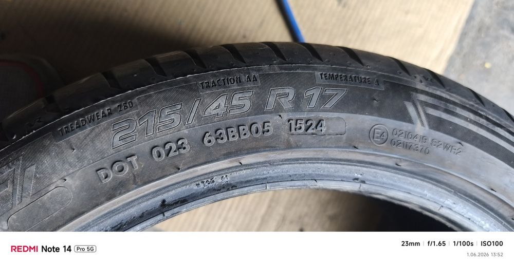 215 45r17 91W xl vredestein ultrac AO 2024r