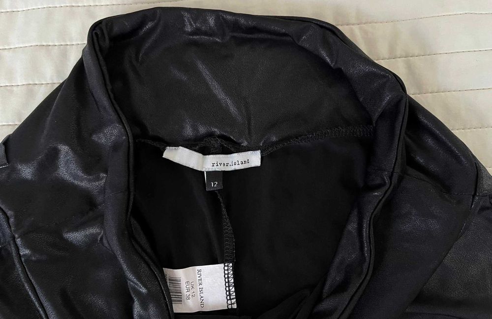 River island legginsy błyszczące czarne roz. 12 L 40