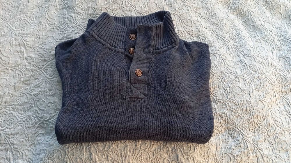 Granatowy sweter męski - półgolf