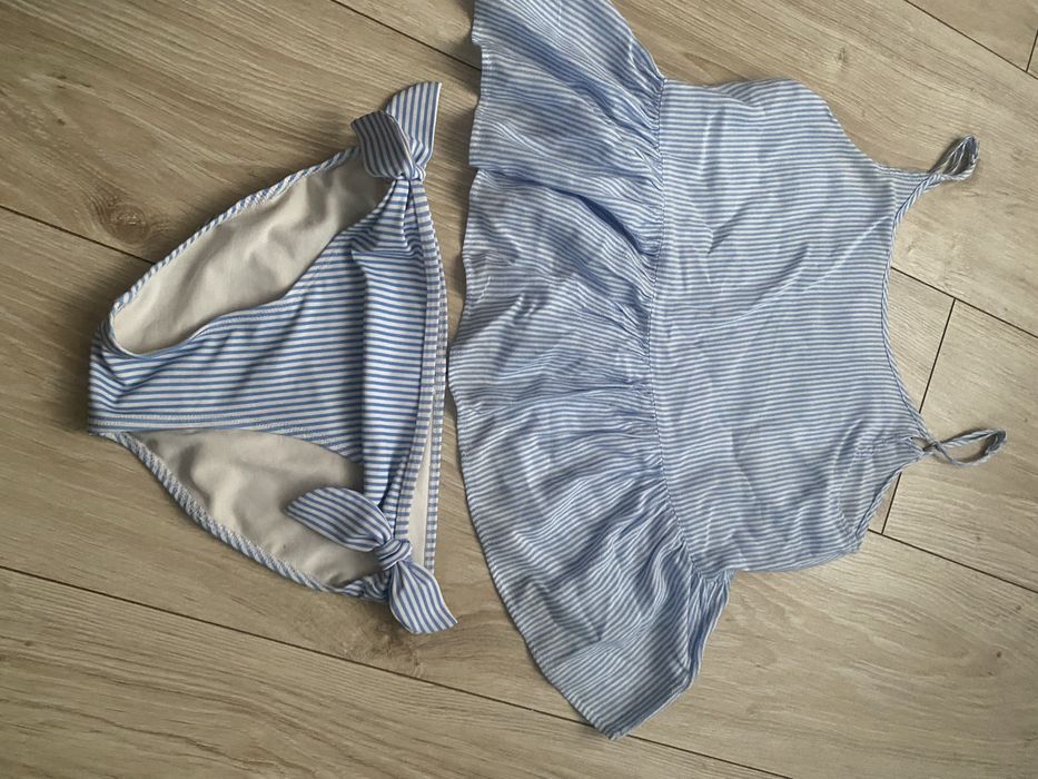 H&M 134 140 strój kapielowy kostium bluzeczka packi marynarski niebies