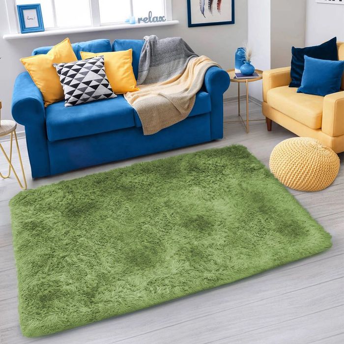 Duży Dywan Pluszowy Shaggy 120x170 Zielony GreenGrass Puszysty Do Salonu Villago 3,5cm DARMOWA DOSTAWA