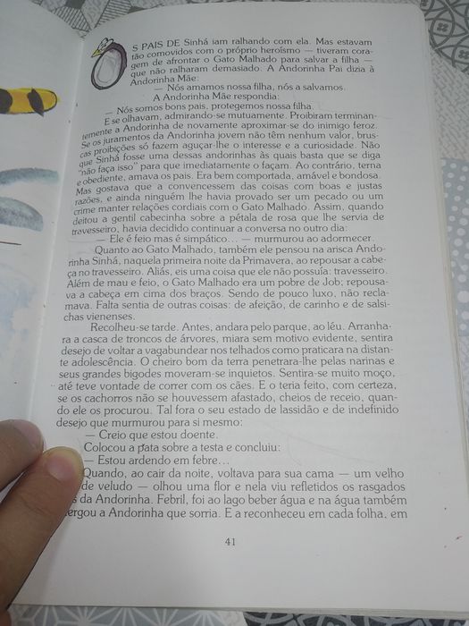 Livro "O gato malhado e a andorinha sinhá" de Jorge amado