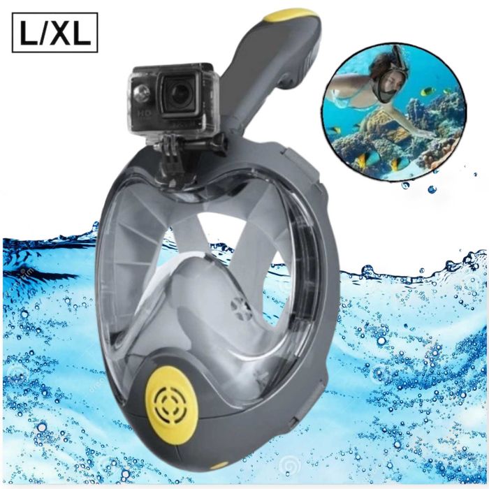 Maska do nurkowania Pełnotwarzowa z rurką na całą twarz do snorkelingu