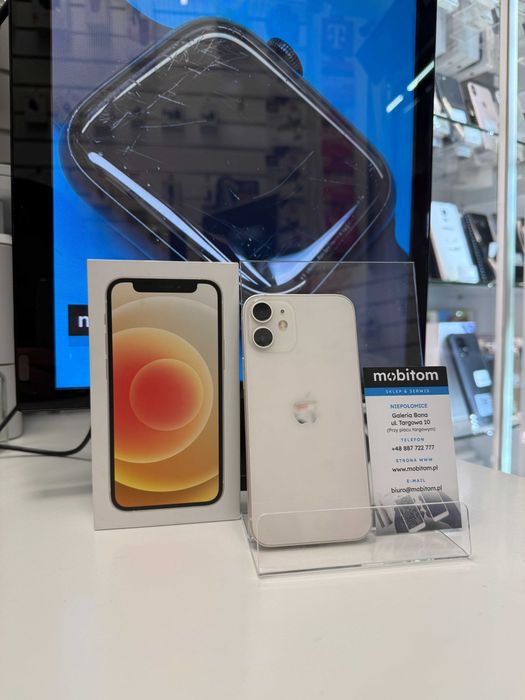 Apple iPhone 12 Mini 64GB White | Bat: 100% | GWARANCJA 3 MIESIĄCE | Faktura VAT Marża |