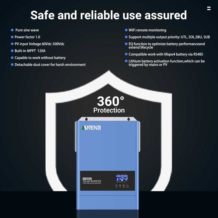 Гібридний сонячний інвертор ANENJI 6.2 кВт / 48V * В НАЯВНОСТІ *