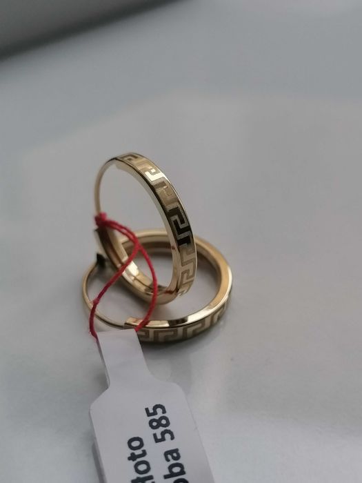 Złote duże kolczyki droga grecka, p. 585,14K