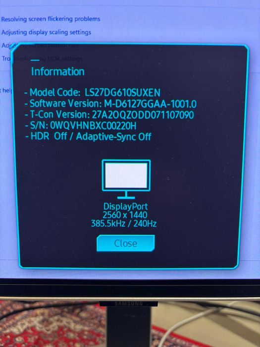Monitor OLED Samsung Odyssey G6 1440p 240hz