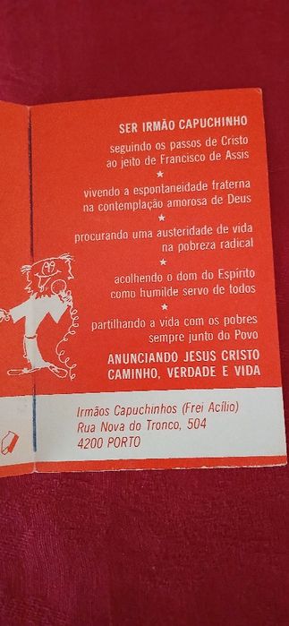 Calendário Capuchinhos de Portugal-1989