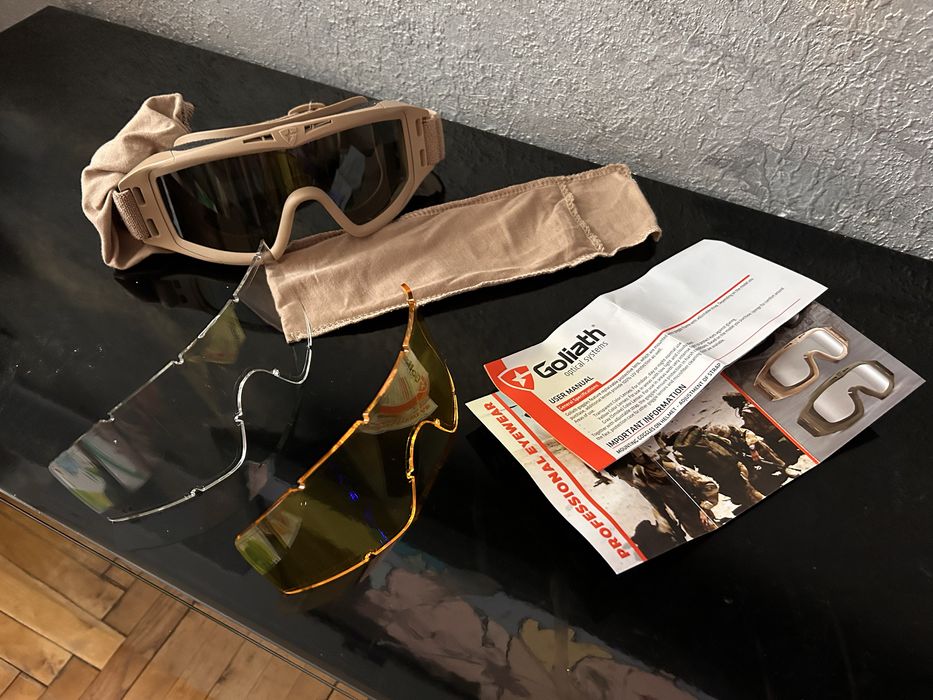 Тактична маска (окуляри) Goliath + 3 змінні лін