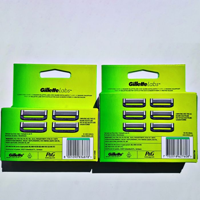 Змінні леза Gillette Labs Exfoliating bar (виробництво США), 4+6=10 шт