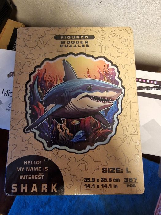 Puzzle Drewniane Shark Rekin Wooden Puzzles L 387 Elementów