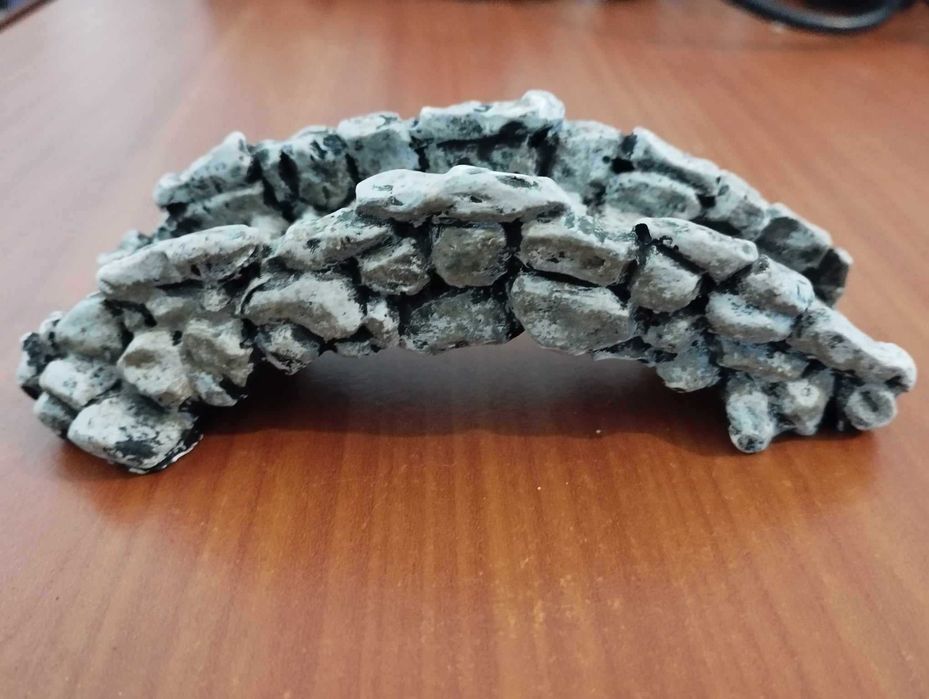Decoração Aquário Ponte Pedra Cinzenta Clássica 12cm