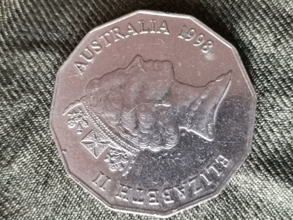 Moeda Austrália 1998 de 50 cêntimos