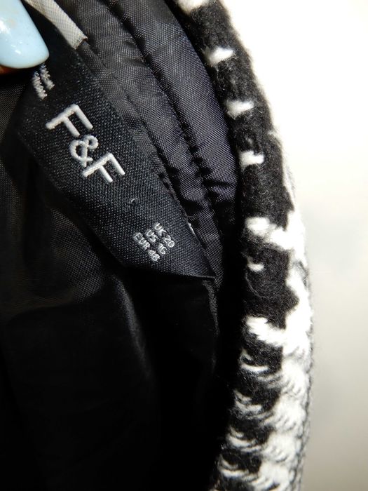 Spódnica do kolan pepitka ciepła jesień zima biała czarna 48 4XL