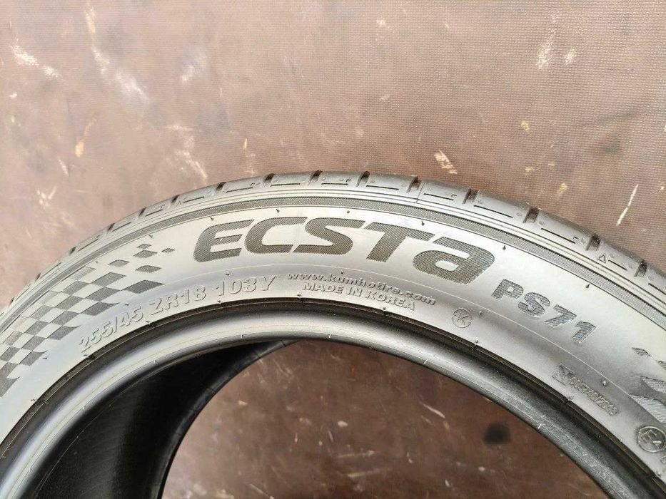 Kumho Ecsta PS71 255/45r18 103Y Extra Load made in Korea 4шт, 23год, 5,5-6мм, ЛЕТО. Привезены из Германии