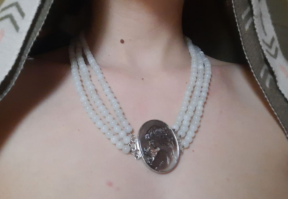 Elegancki naszyjnik korale kamień naturalny jadeit