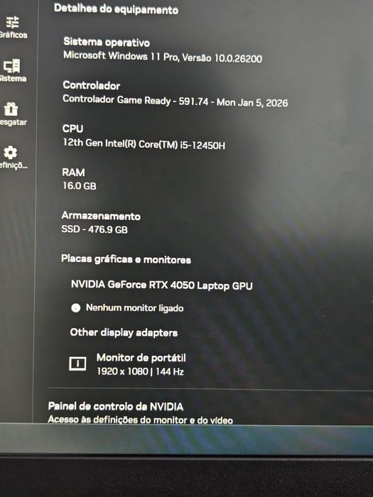 VICTUS 15 COM i5 e RTX 4050