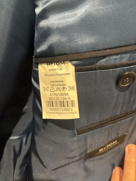 Granatowy garnitur welniany Bytom 176/108/96