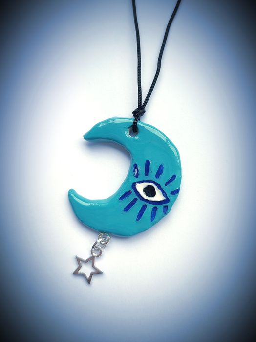 Księżyc naszyjnik hippie fairy Boho rękodzieło