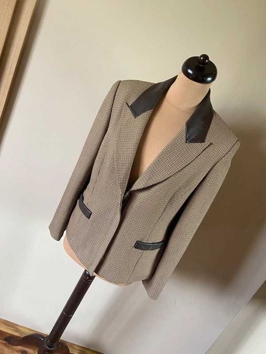 Zakiet kratka old fashion skora wstawki jesien l xl 40 42 simon chang +size