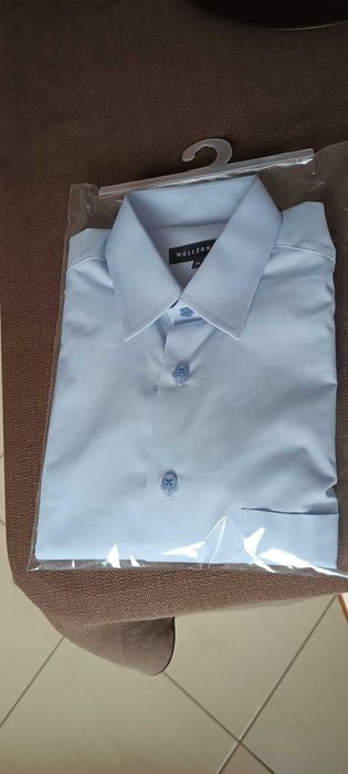 NOWA koszula męską z krótkim rękawem " Wólczanka" kołnierzyk 39