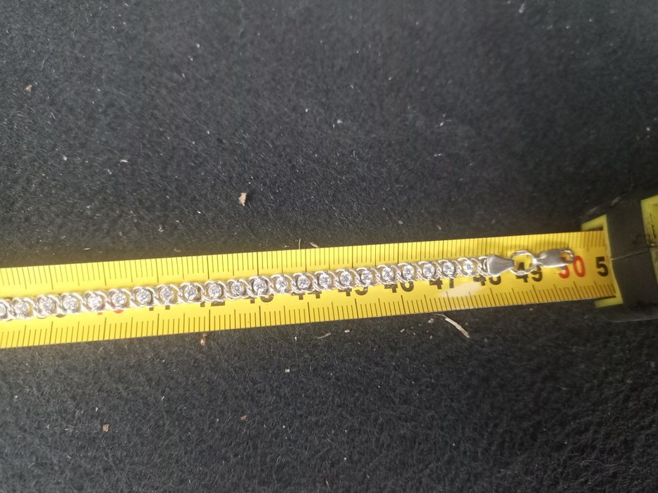 Жіночий срібний ланцюжок з білим камінням 925° проби 50 см 16.80грм