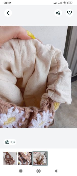 Plecak na szydełku handmade vintage